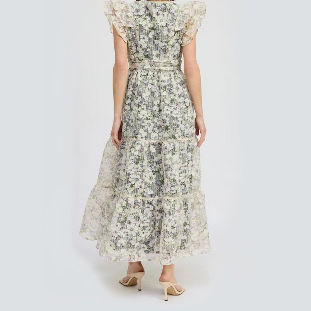 En Saison Floral Lace Maxi Dress in Cream and Green NEW WITH TAGS - Picture 7 of 11